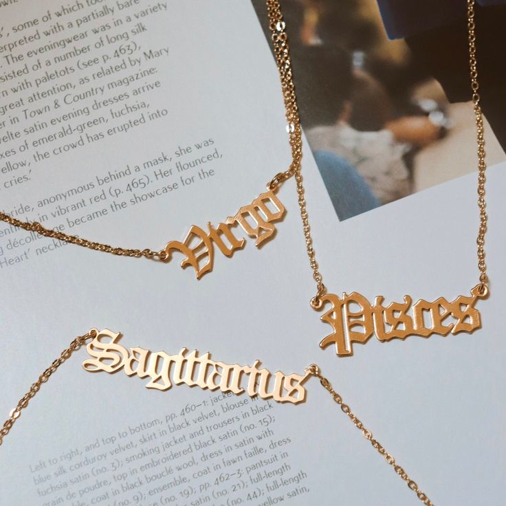 Zodiac Letter Pendant Necklace