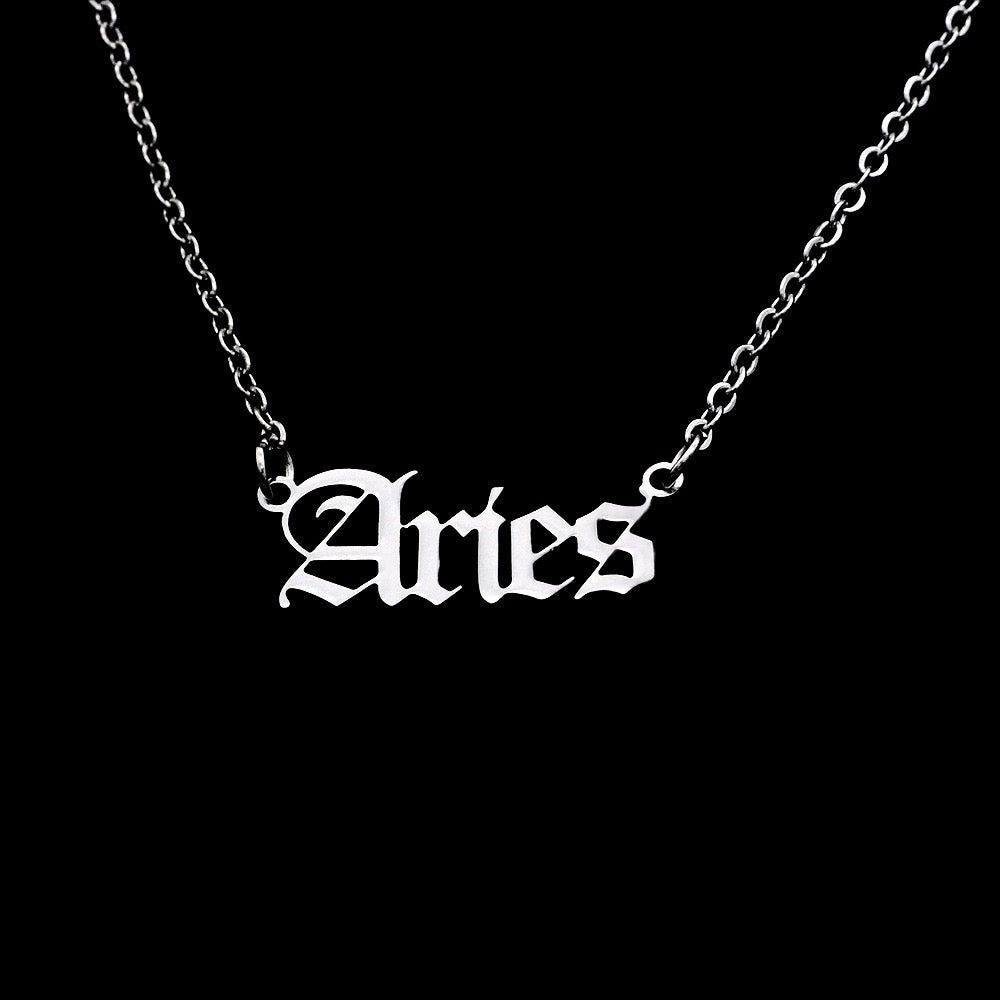 Zodiac Letter Pendant Necklace