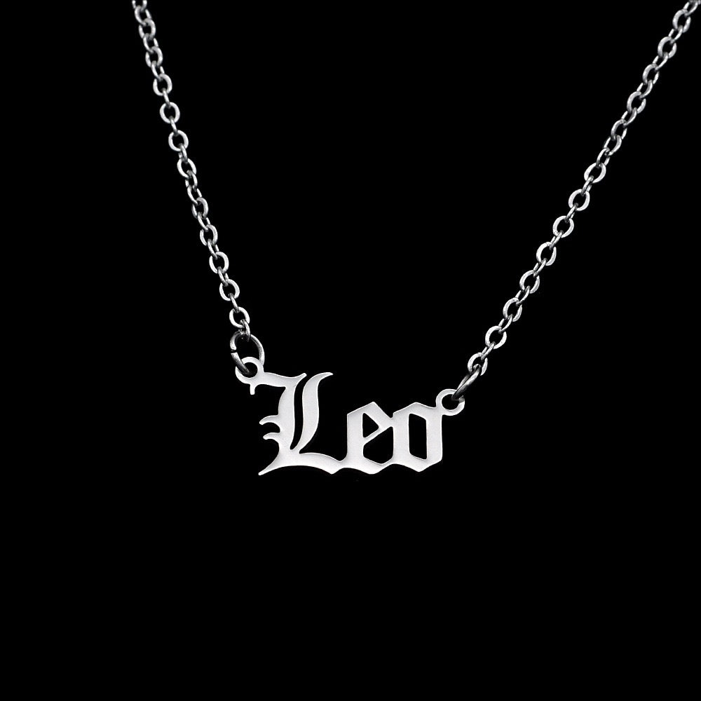 Zodiac Letter Pendant Necklace