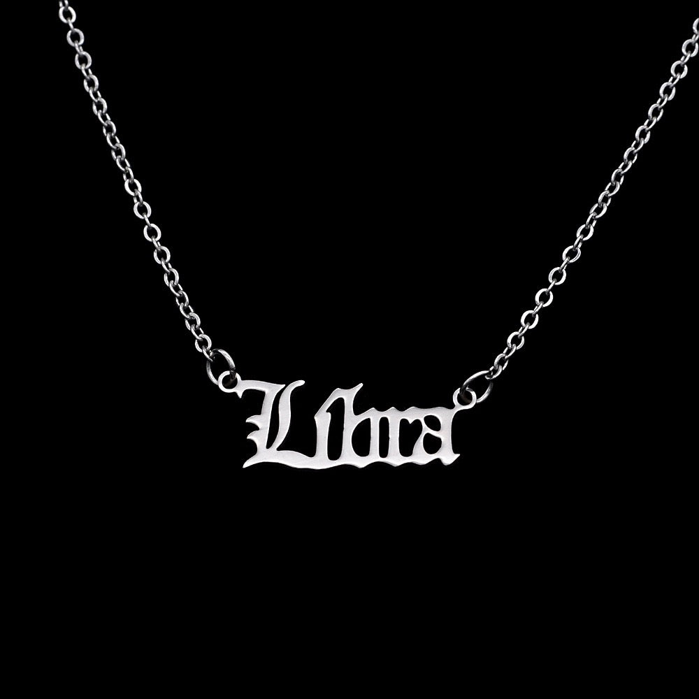 Zodiac Letter Pendant Necklace