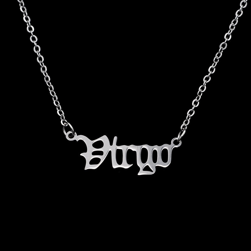 Zodiac Letter Pendant Necklace