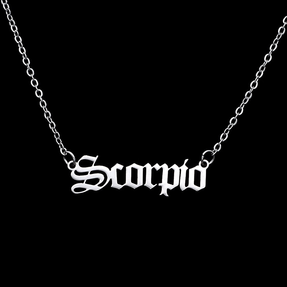 Zodiac Letter Pendant Necklace