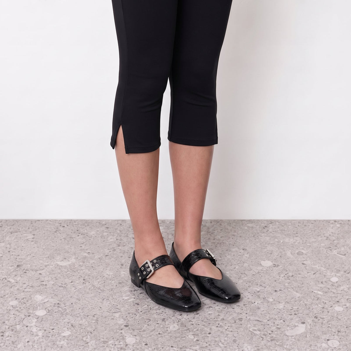 Buckled Mary Jane Flats worn, by Lil Cacti