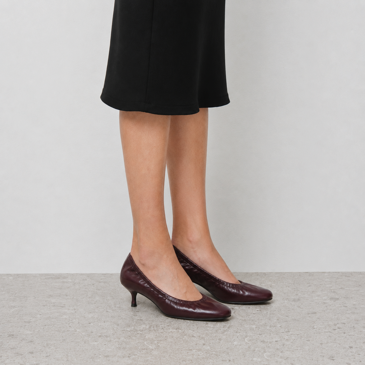 Cerise Patent Ballerina Pumps by Lil Cacti — vegan vegan shoes, side profile
