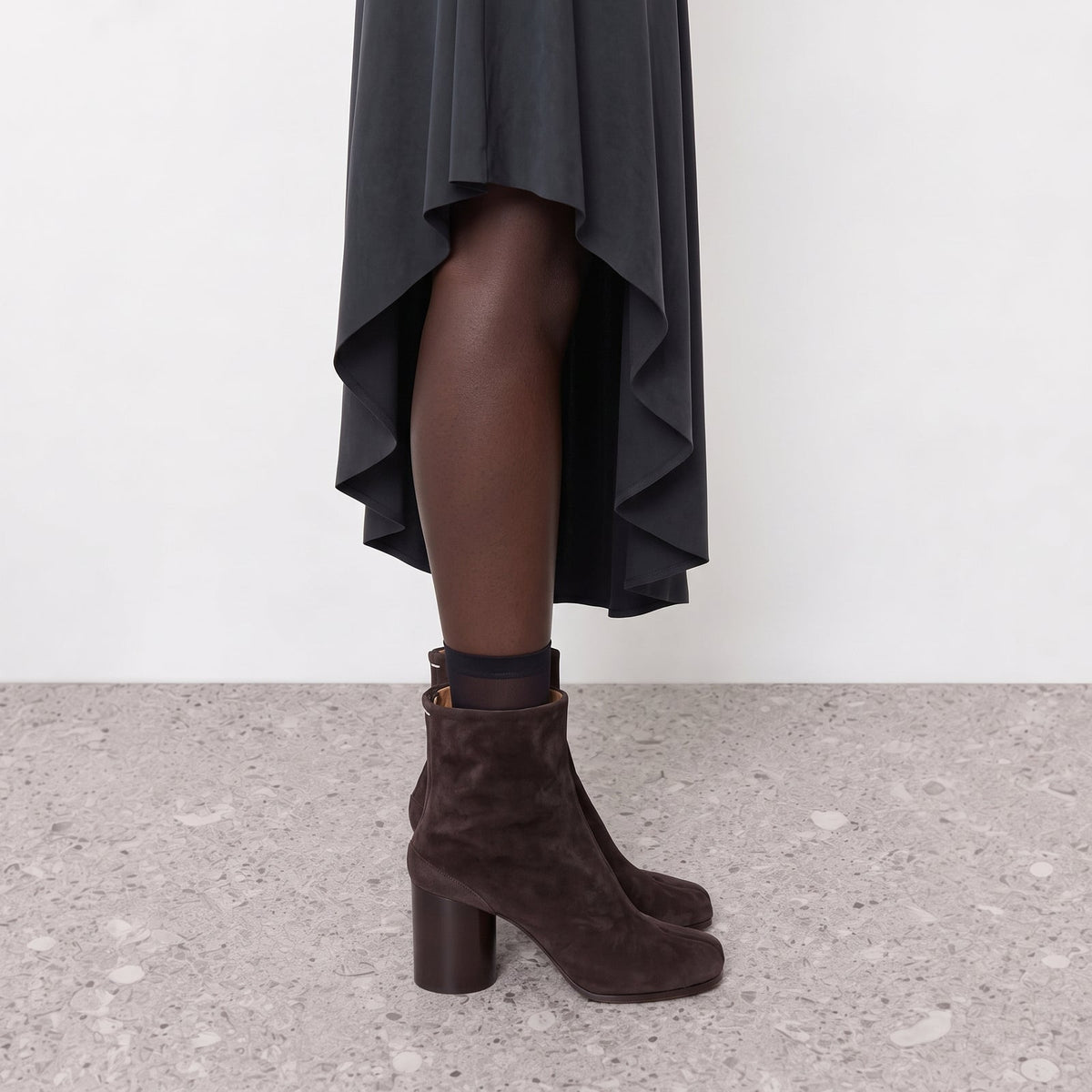 Sena Vegan Suede Tabi Ankle Boots worn, by Lil Cacti
