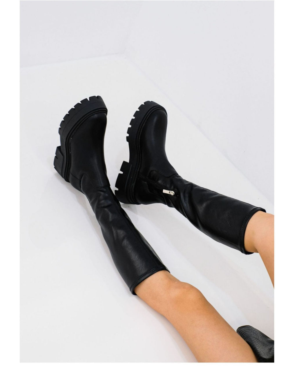 Midnight Platform Knee Boots