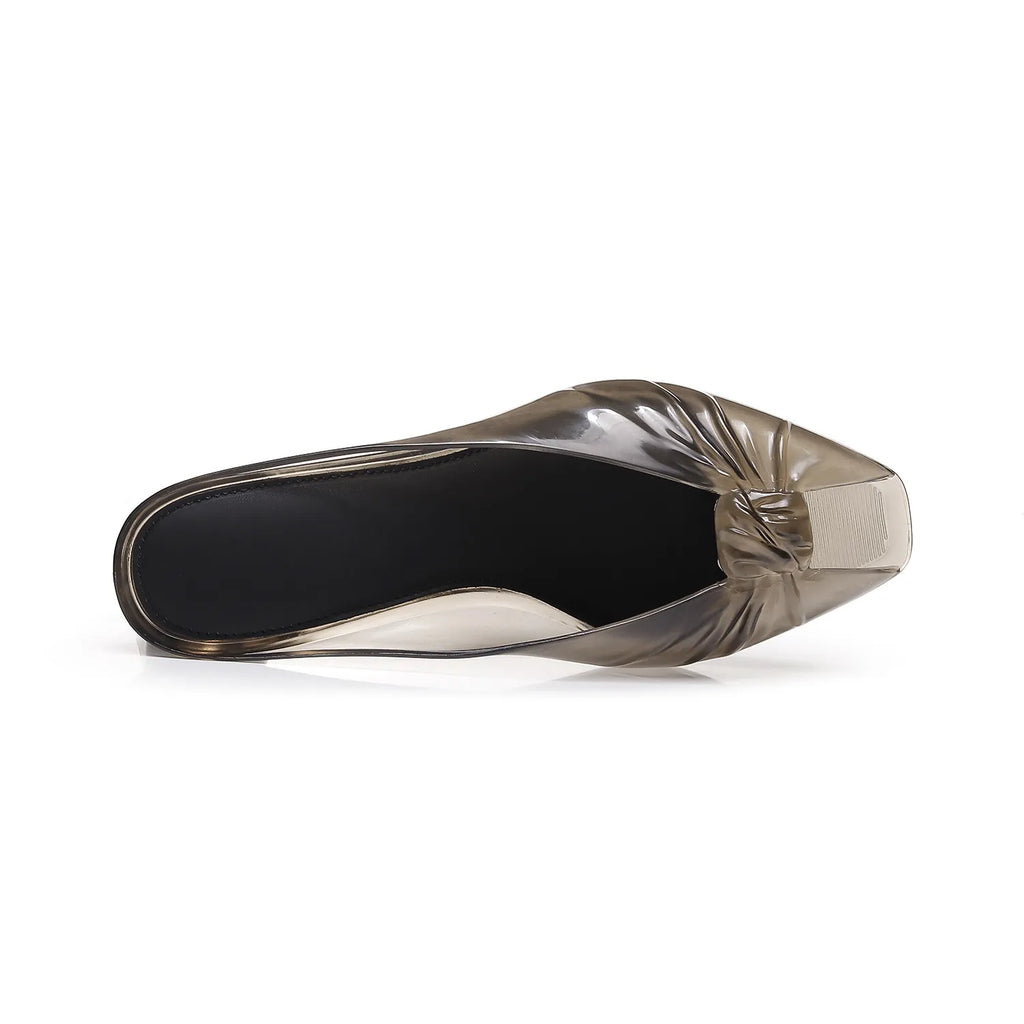 Amara Jelly Mule in white — clean white jelly mules by Lil Cacti