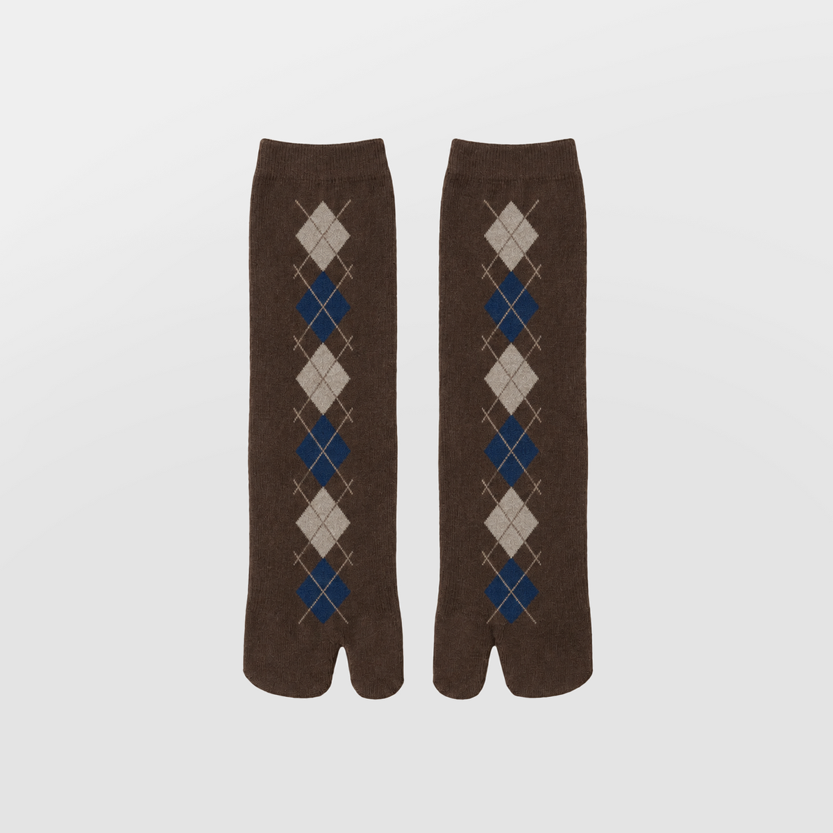 Lil Cacti Ottilia Argyle Tabi Socks in Coffee product hero view 7