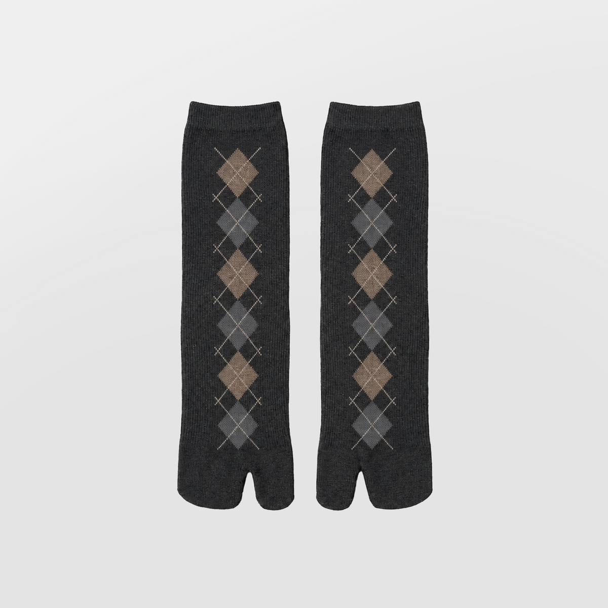 Lil Cacti Ottilia Argyle Tabi Socks in Dark Gray product hero view 13