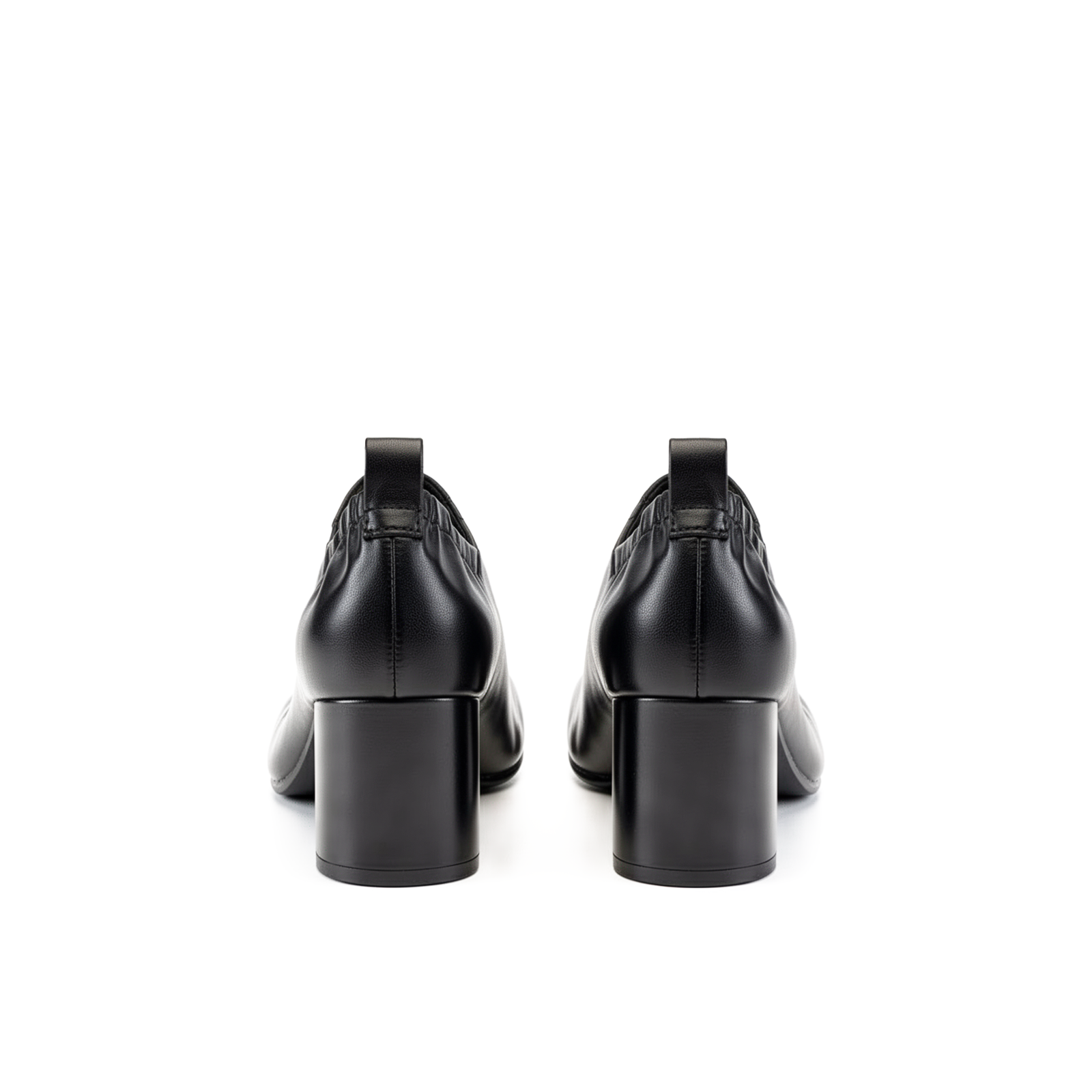 Amelora black leather tabi heels top-down flatlay, dark feminine whimsigoth styling