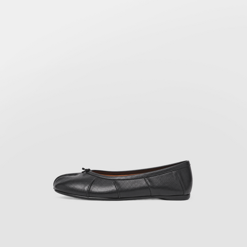 Amelora Black Leather Tabi Ballet Flats