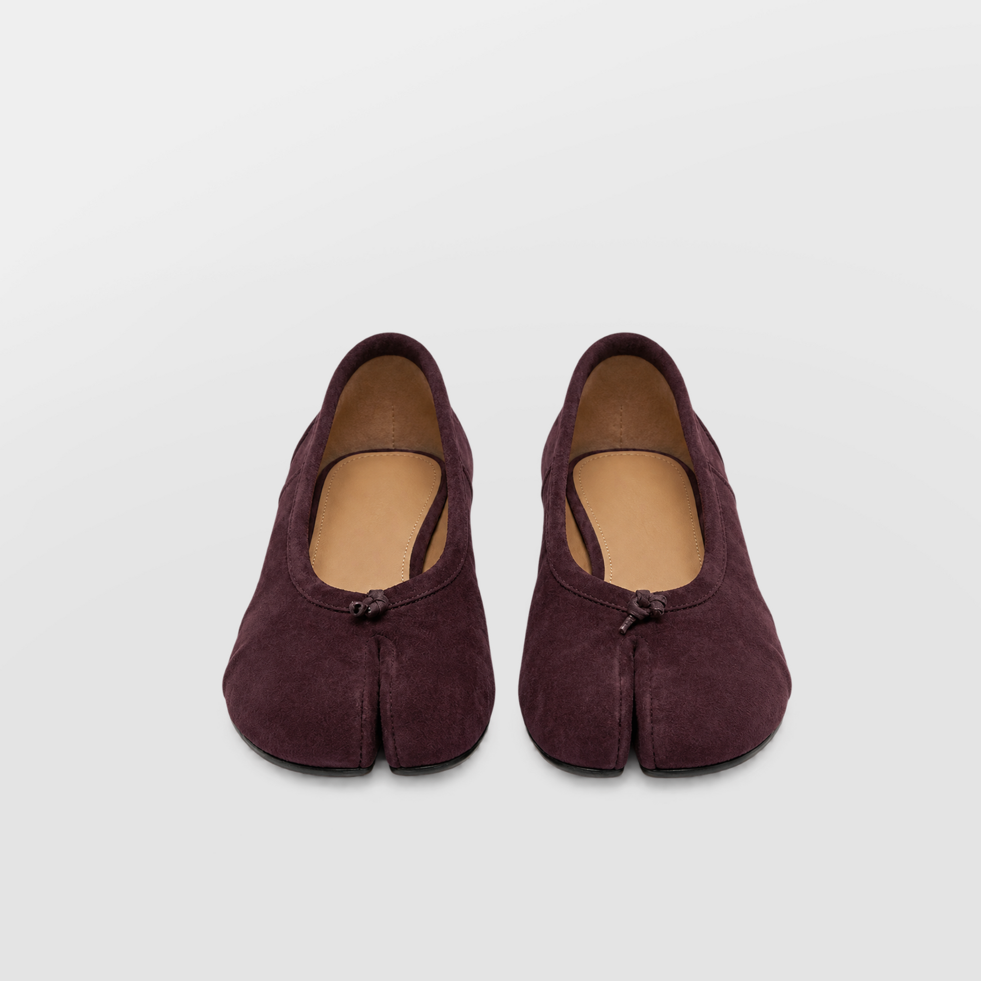 Amelora Suede Tabi Heels - Plum by Lil Cacti — vegan tabi heel, detail of the strap