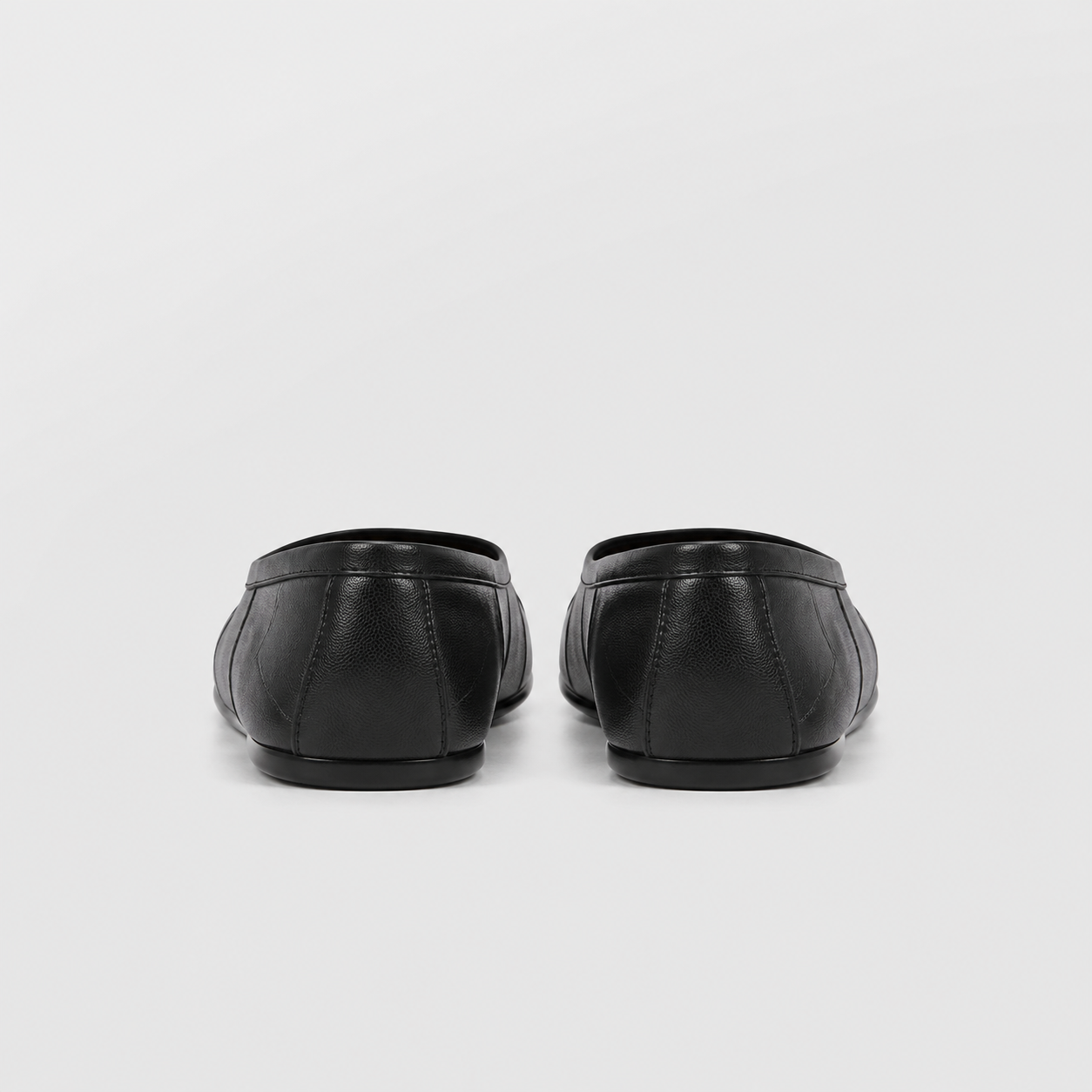 Amelora Black Leather Tabi Ballet Flats by Lil Cacti — vegan tabi flat, top-down view