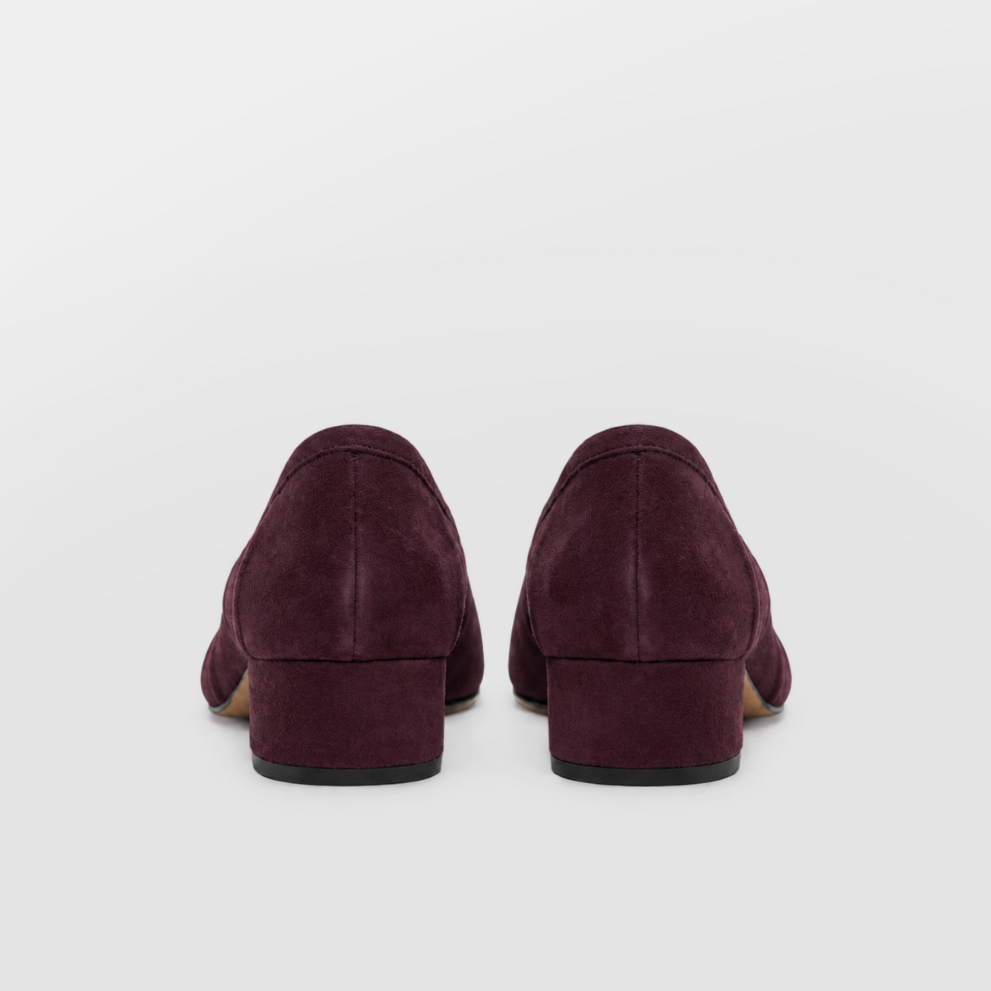 Amelora Suede Tabi Heels - Plum by Lil Cacti — vegan tabi heel, top-down view