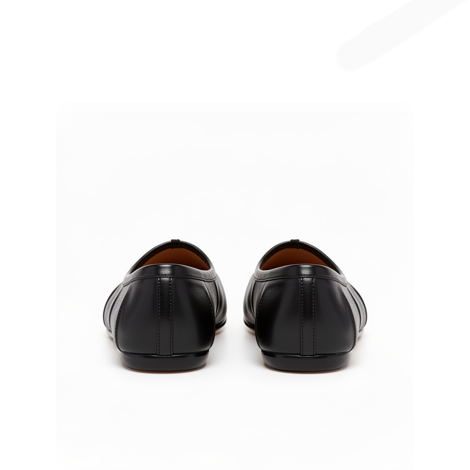 Amelora black leather tabi flats top-down view, balletcore dark romantic aesthetic — Lil Cacti