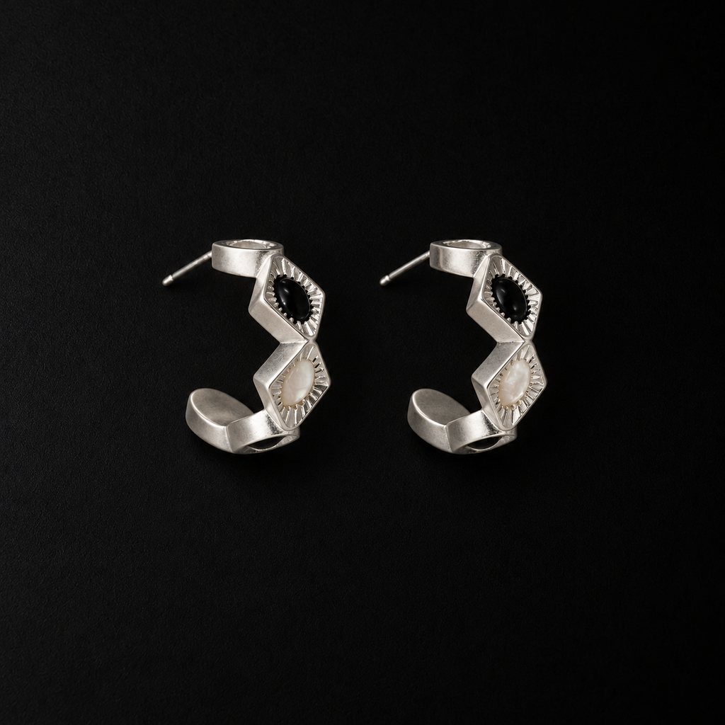 Bolt Zigzag Hoop Earrings by Lil Cacti, chunky hoop earrings
