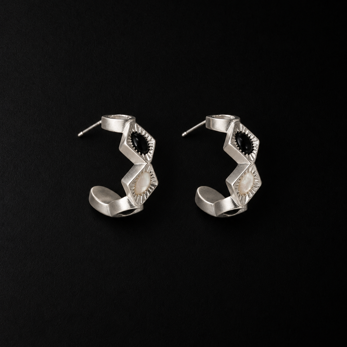 Bolt Zigzag Hoop Earrings by Lil Cacti, chunky hoop earrings
