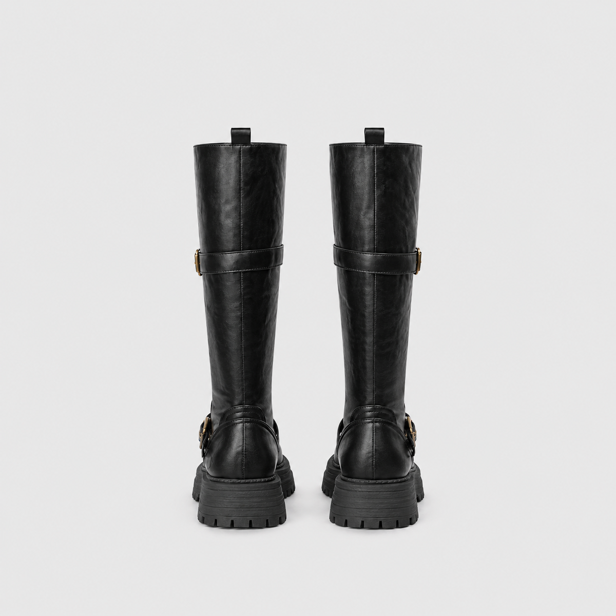 Lil Cacti Briony Buckle Platform Tall Boots in Black product detail view 7