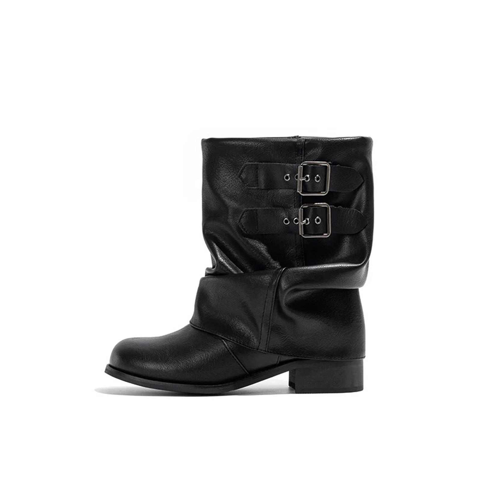 Buckle Slouch Ankle Boots