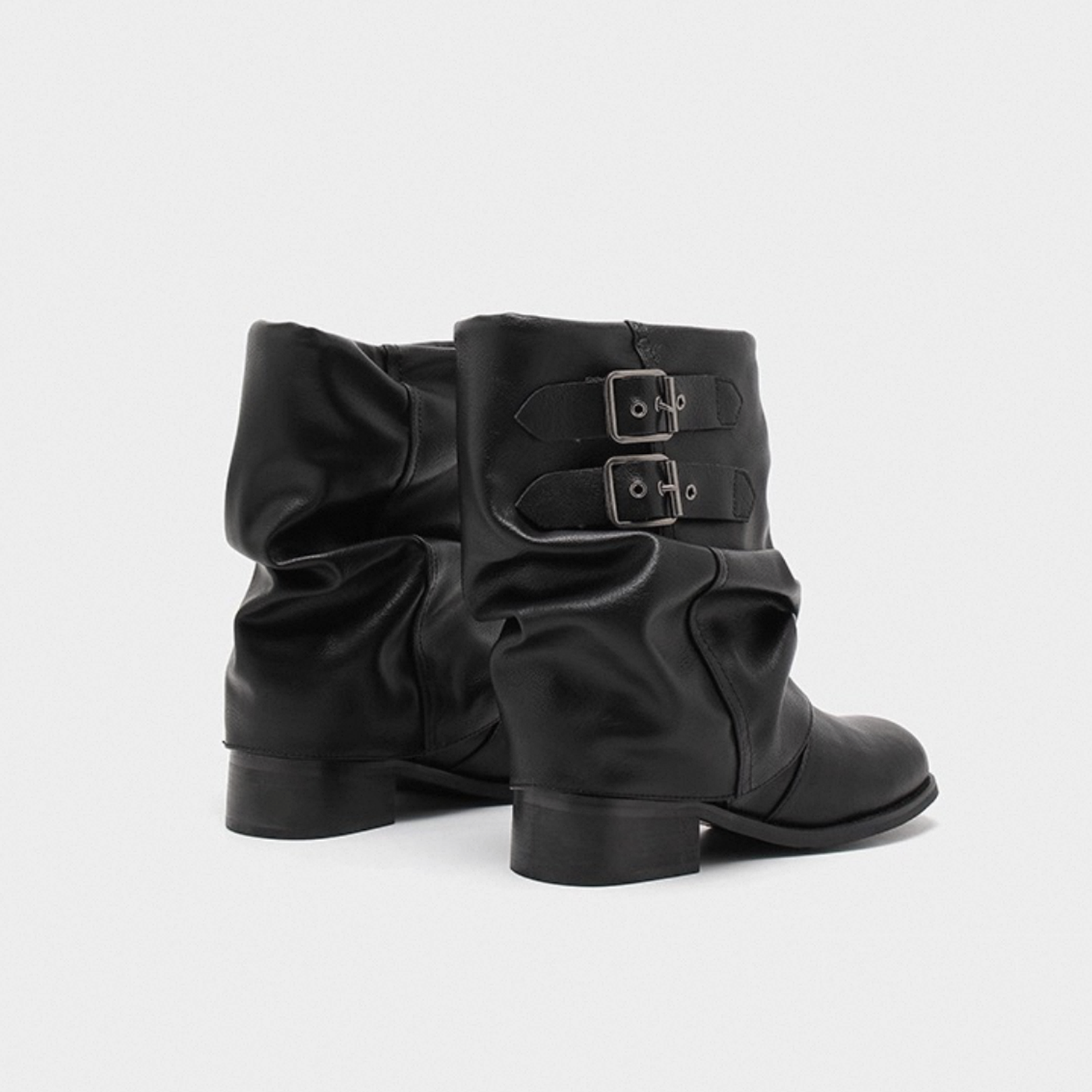 Buckle Slouch Ankle Boots