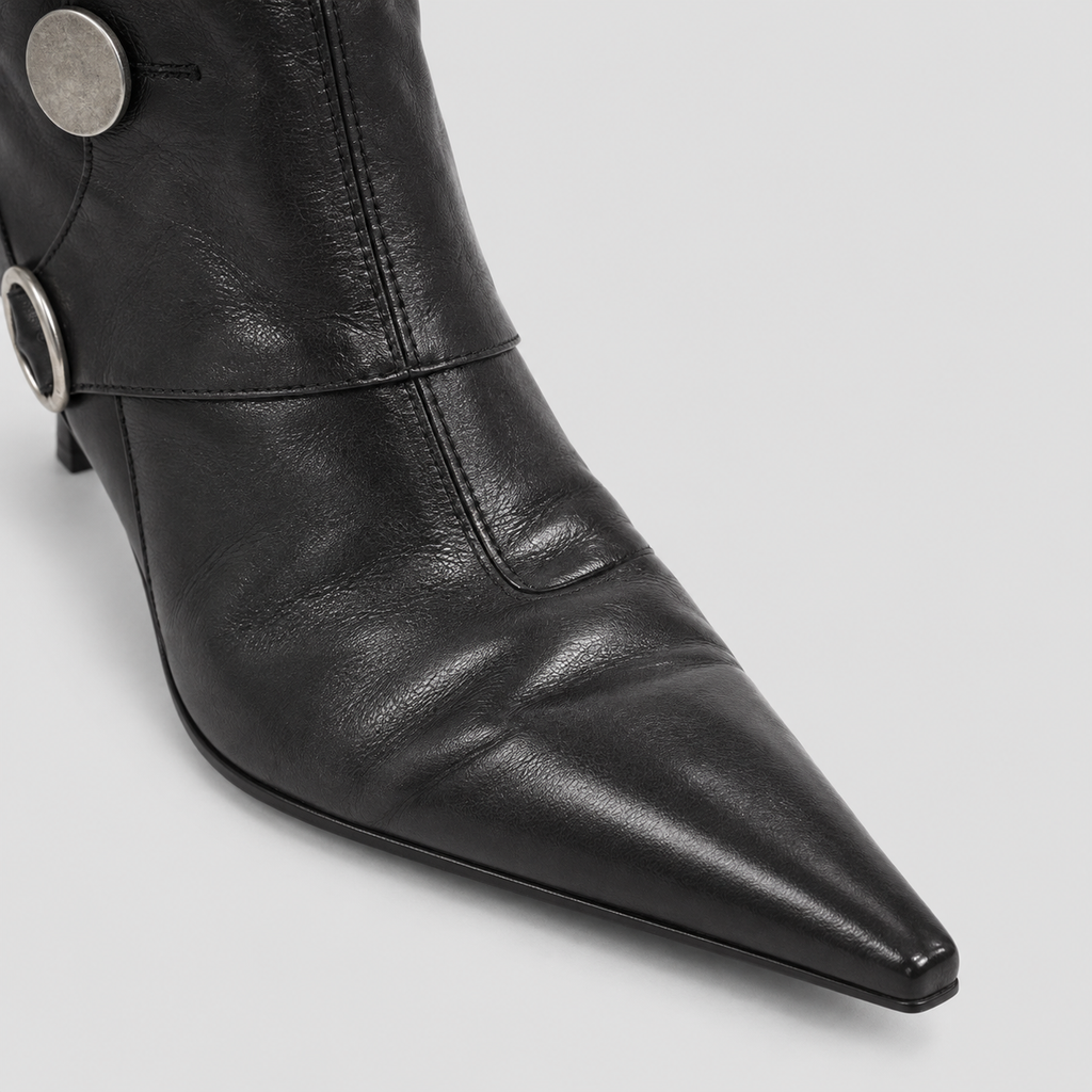 Lil Cacti Calla black coin-detail tall boots boot detail view