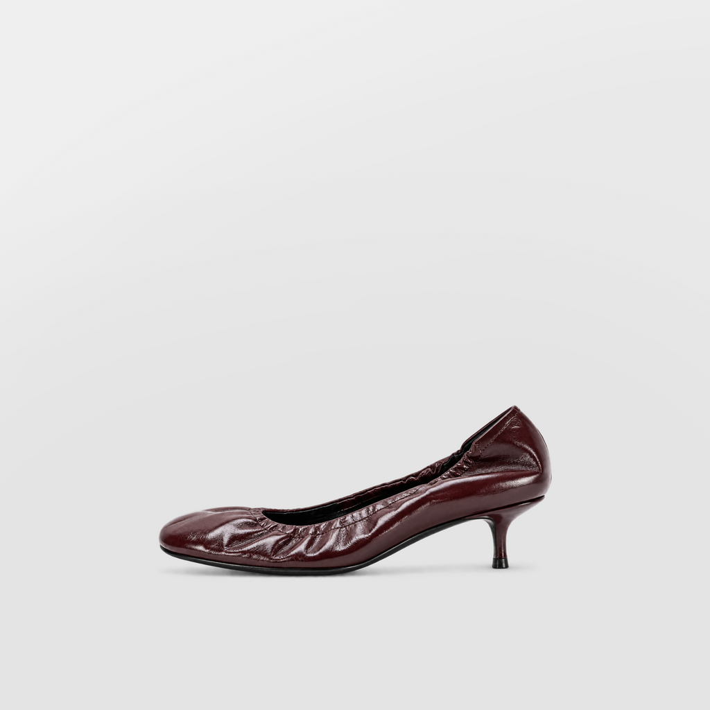 Cerise Patent Ballerina Pumps by Lil Cacti — vegan vegan shoes, front view