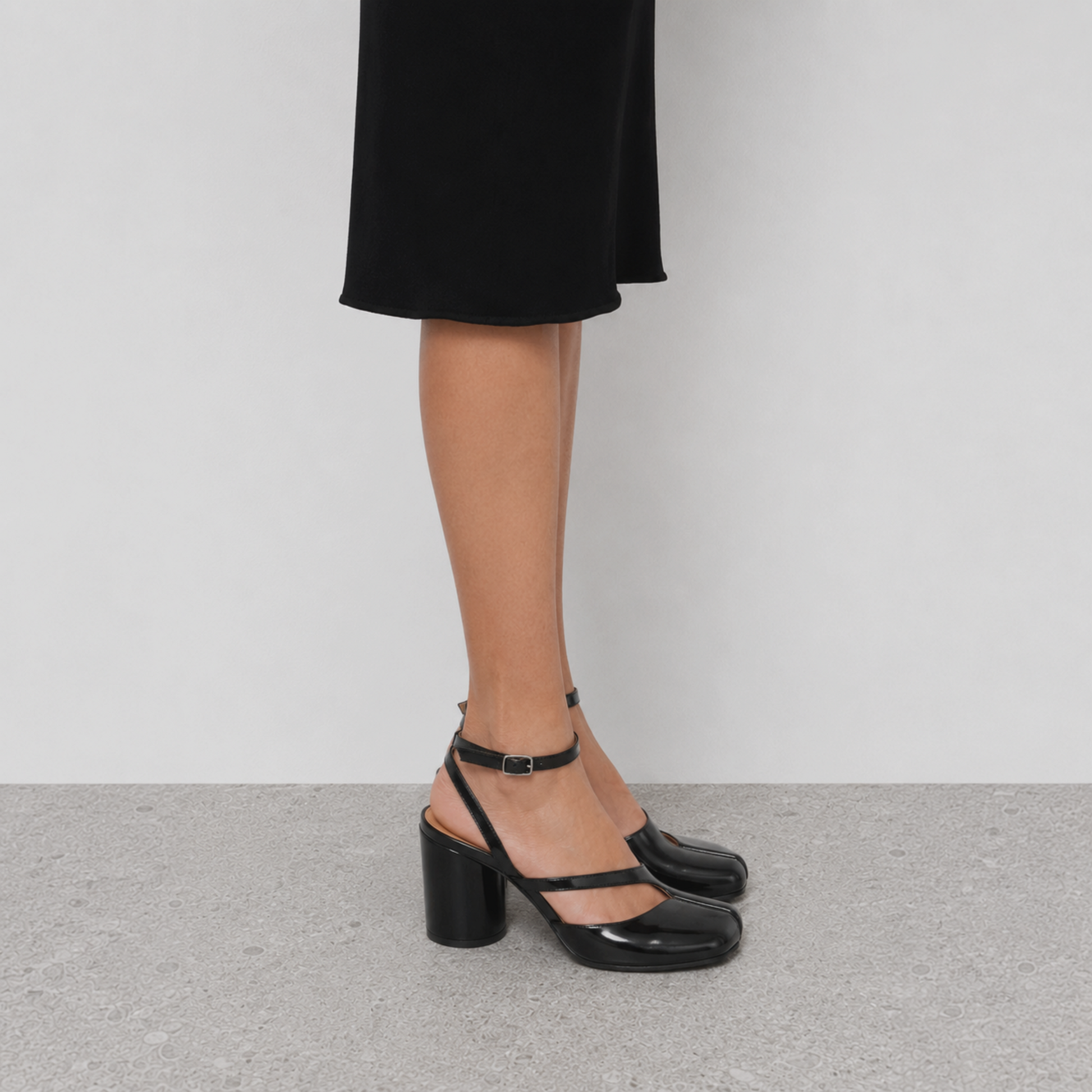 Claudia Tabi Slingback Heels by Lil Cacti — vegan tabi heel, angled three-quarter view