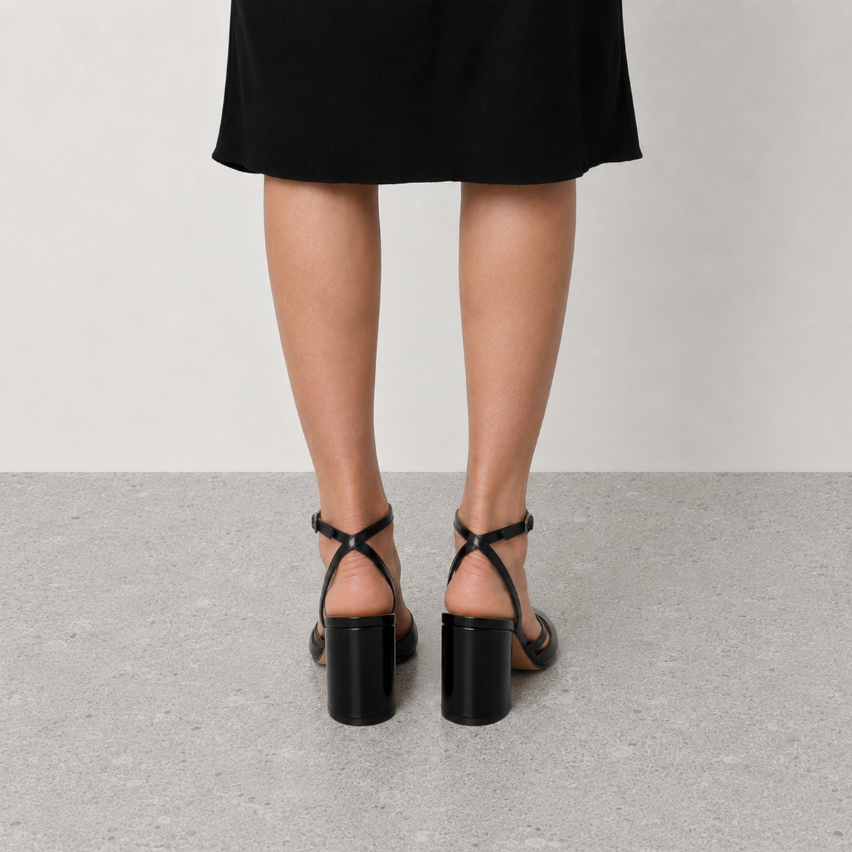 Claudia Tabi Slingback Heels by Lil Cacti — vegan tabi heel, rear view showing the heel