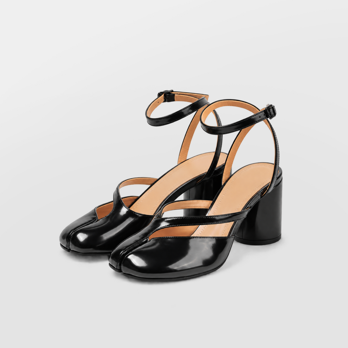 Claudia Tabi Slingback Heels by Lil Cacti — vegan tabi heel, top-down view