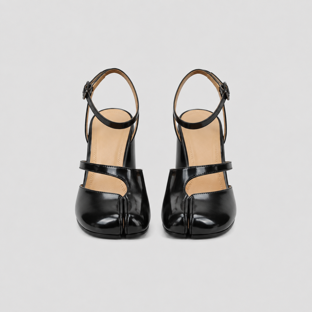Claudia Tabi Slingback Heels by Lil Cacti — vegan tabi heel, styled on-model shot