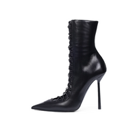 Colette Leather Lace Up Boot - Preorder