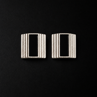 Front view of the Column Square Stud Earrings showing the full face