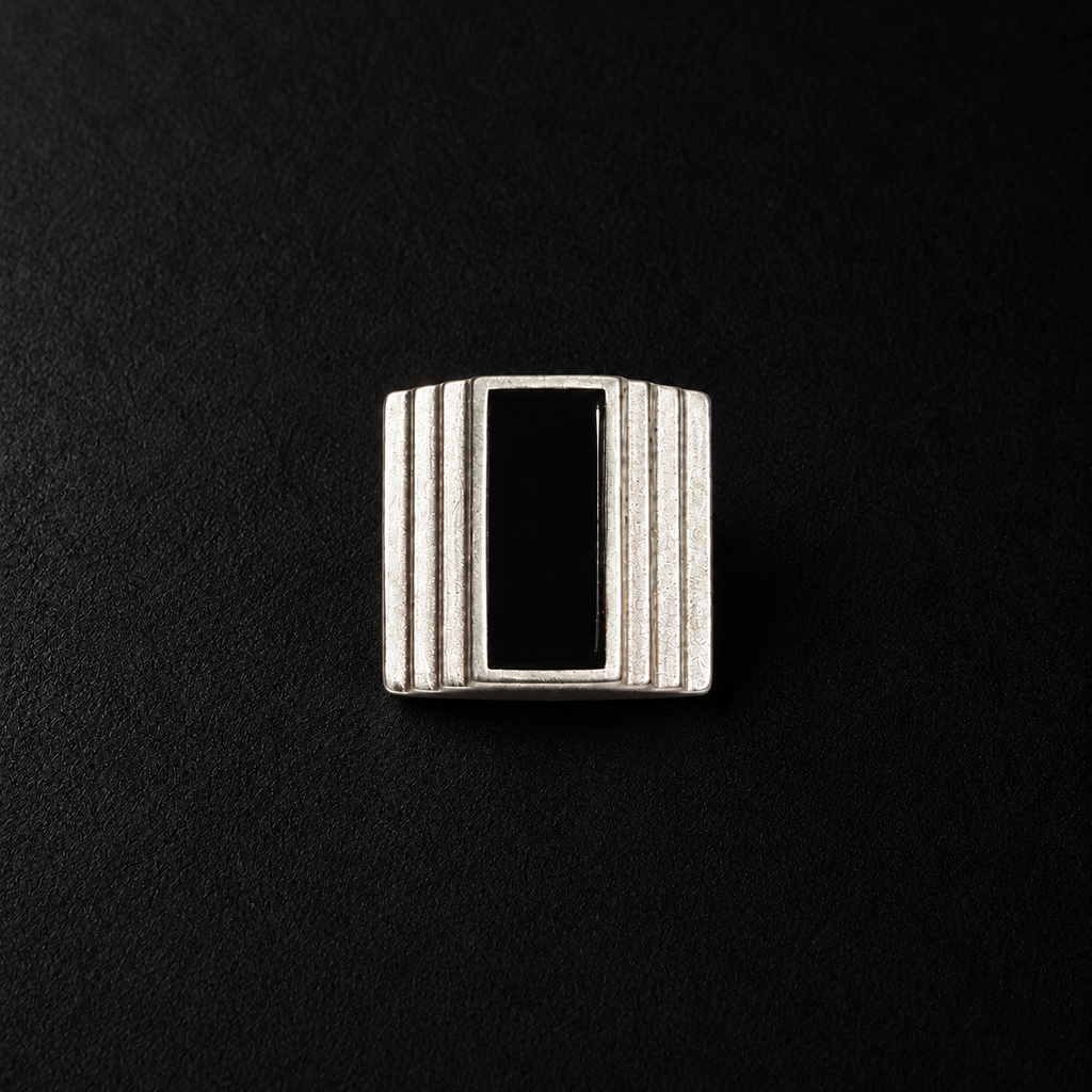 Back view of the Column Square Stud Earrings showing the fitting