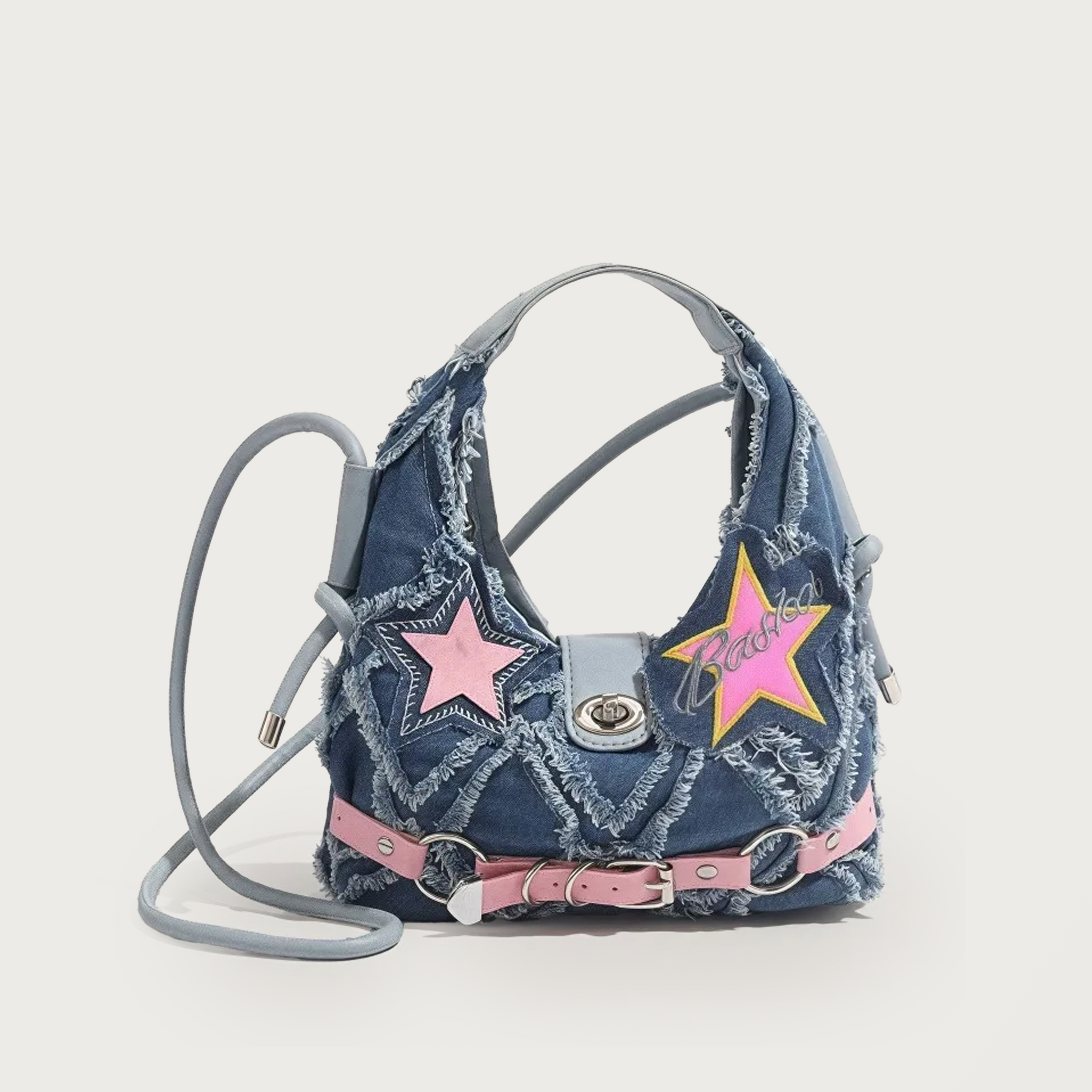 Cosmic Denim Hobo Bag