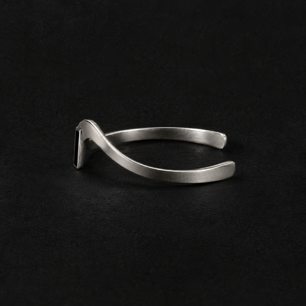 Close detail of the Crest Wave Cuff Bracelet surface and finish