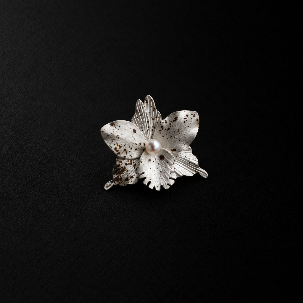 Crushed Orchid Earrings shown at a three quarter angle in studio light