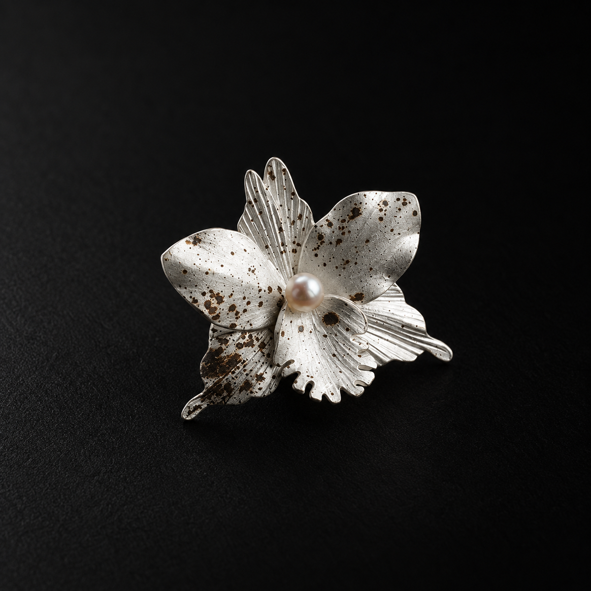 Back view of the Crushed Orchid Earrings in studio light