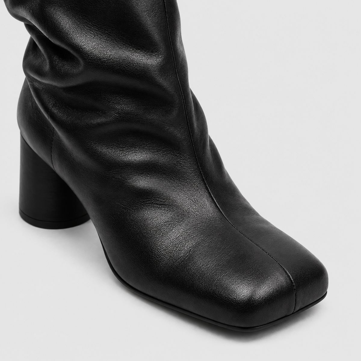 Lil Cacti Daphne black square-toe tall boots boot detail view