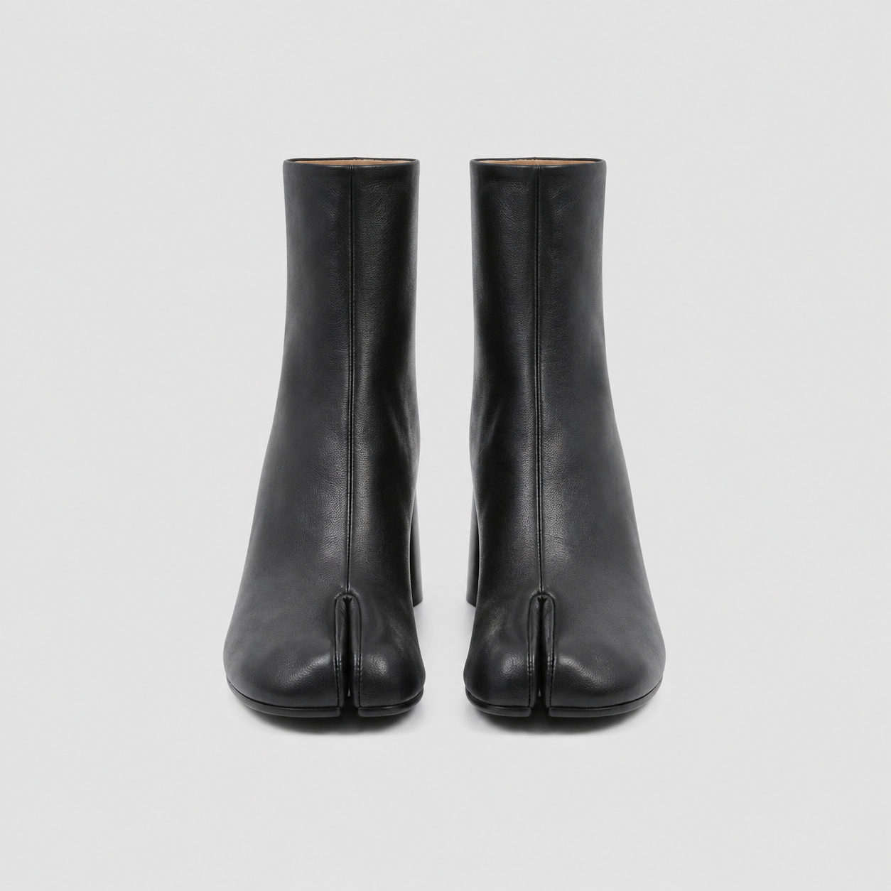 Daria Black Leather Tabi Boots by Lil Cacti — vegan boot, styled on-model shot