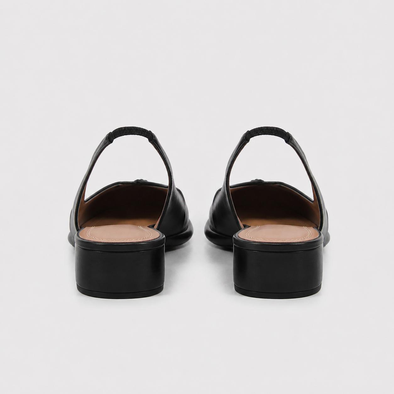 Daria Black Tabi Slingback Heels by Lil Cacti — vegan tabi heel, detail of the strap