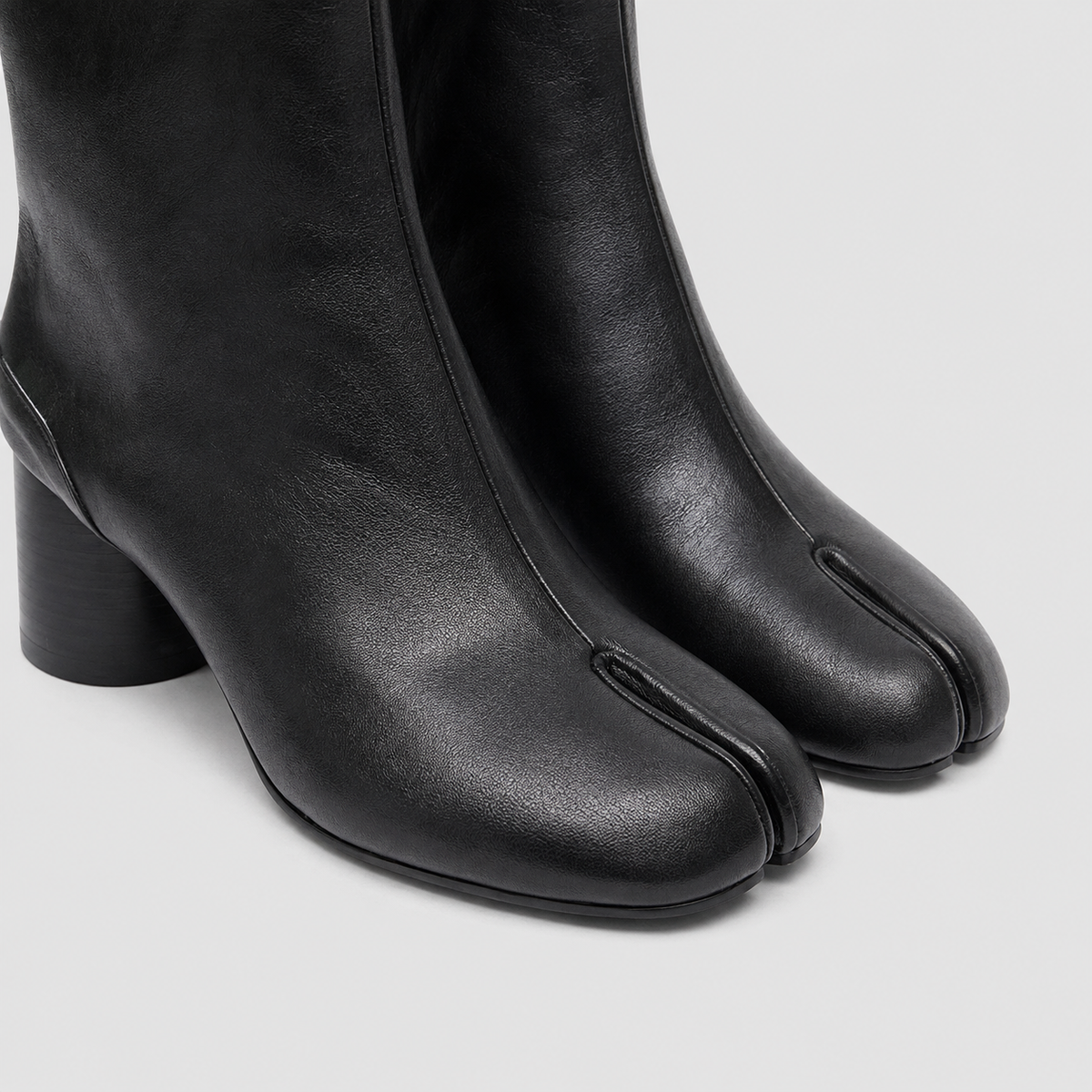 Daria Black Leather Tabi Boots by Lil Cacti — vegan boot, pair shown side by side