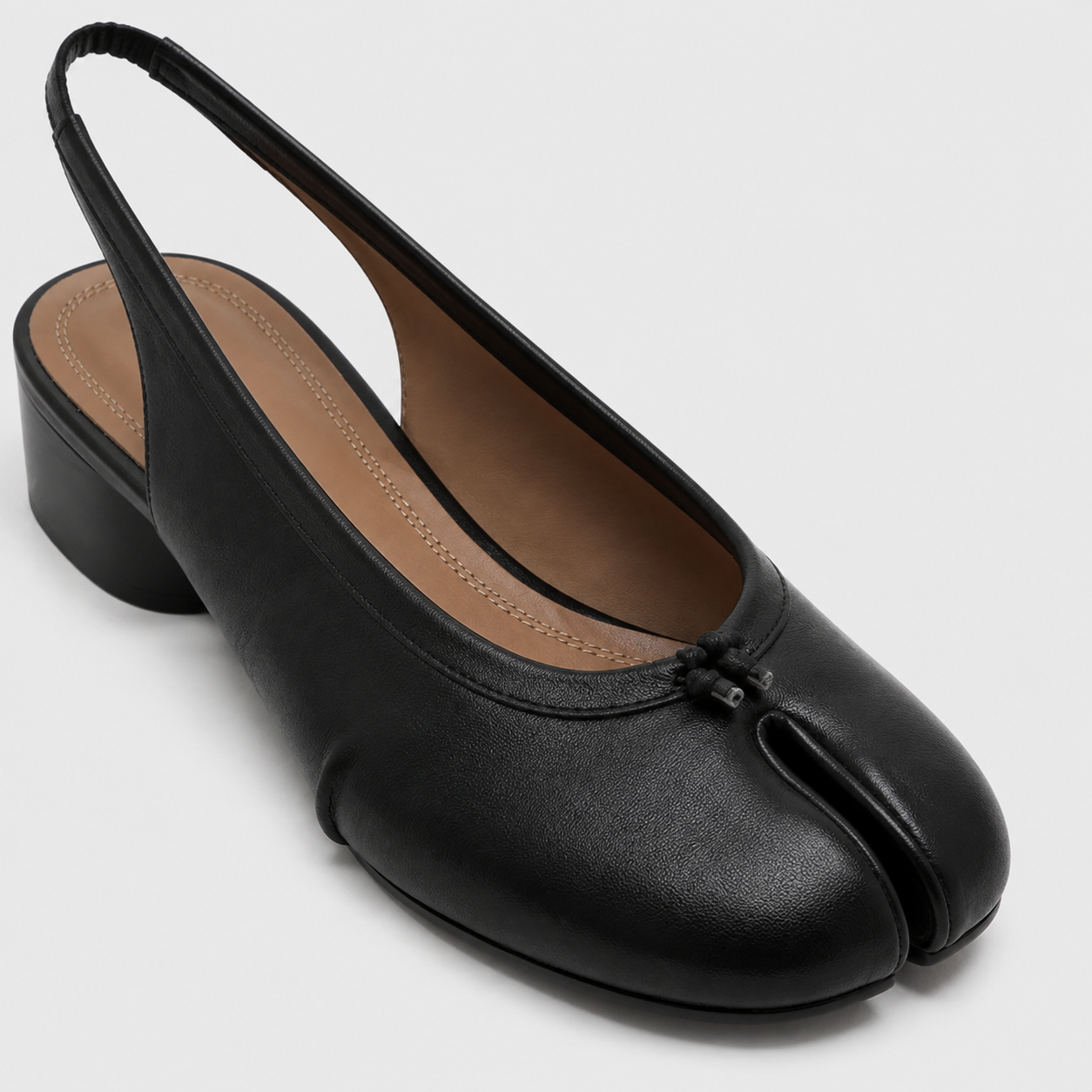 Daria Black Tabi Slingback Heels by Lil Cacti — vegan tabi heel, pair shown side by side