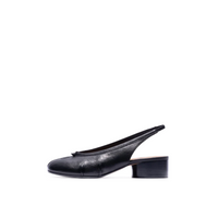 Daria black tabi slingback heels pair view on white background — Lil Cacti footwear