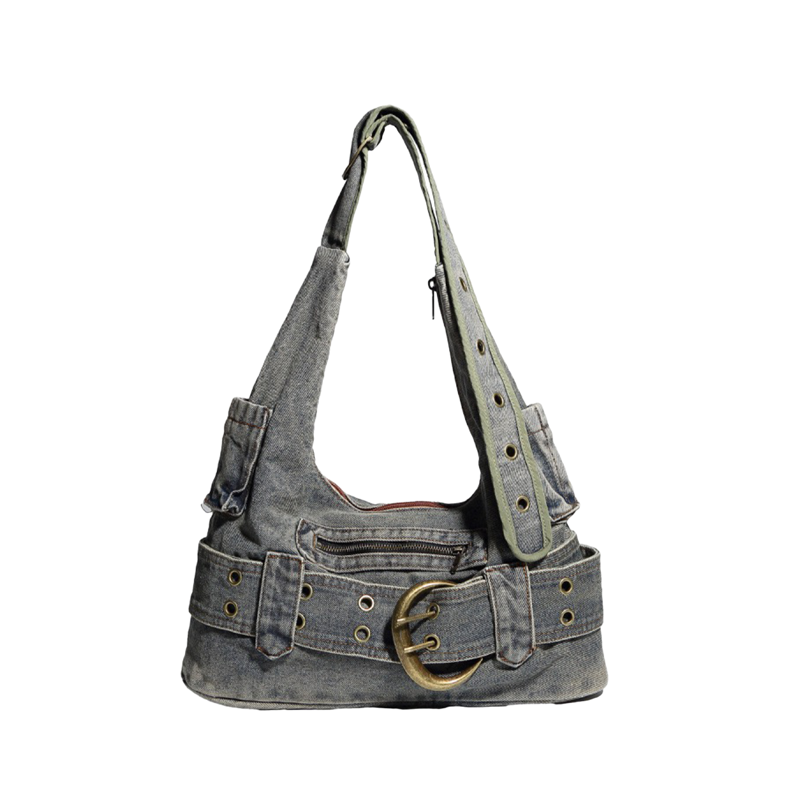 Denim Crossbody Hobo Bag