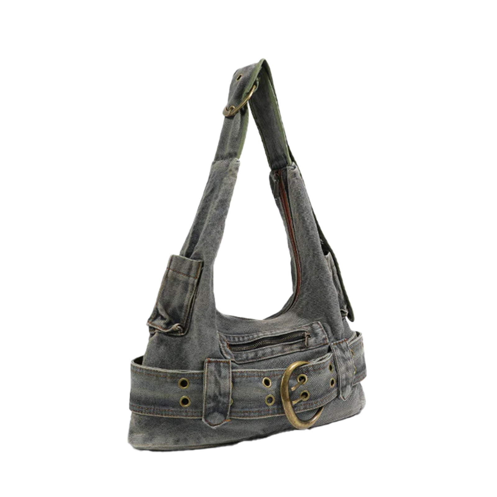 Denim Crossbody Hobo Bag