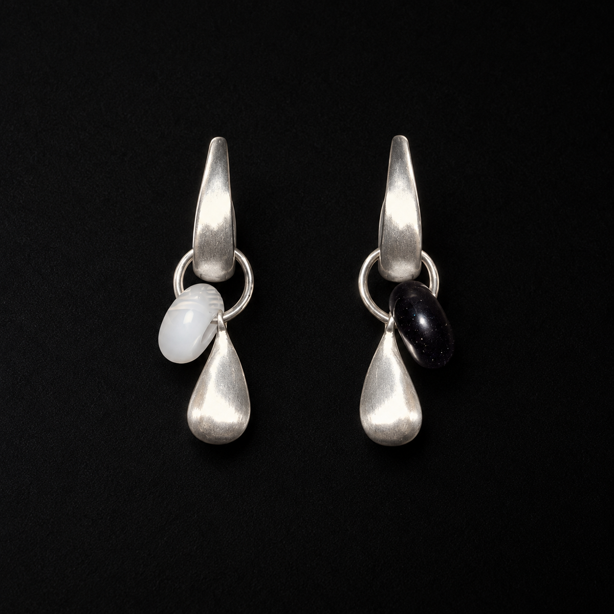 Dew Teardrop Charm Hoop Earrings by Lil Cacti, product view 1