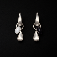 Dew Teardrop Charm Hoop Earrings by Lil Cacti, product view 1
