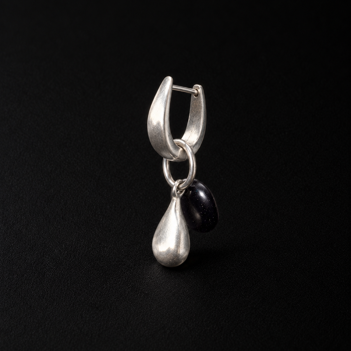 Dew Teardrop Charm Hoop Earrings by Lil Cacti, product view 2
