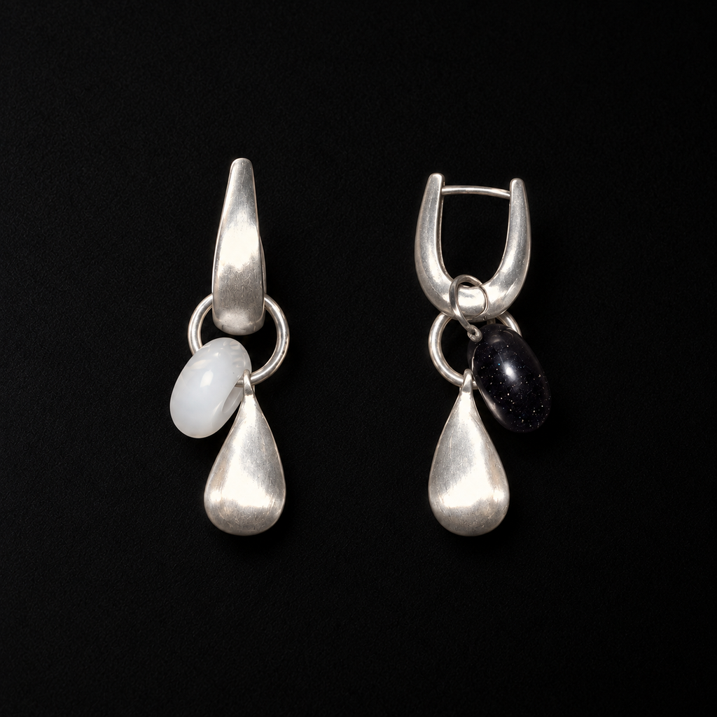 Dew Teardrop Charm Hoop Earrings by Lil Cacti, product view 4
