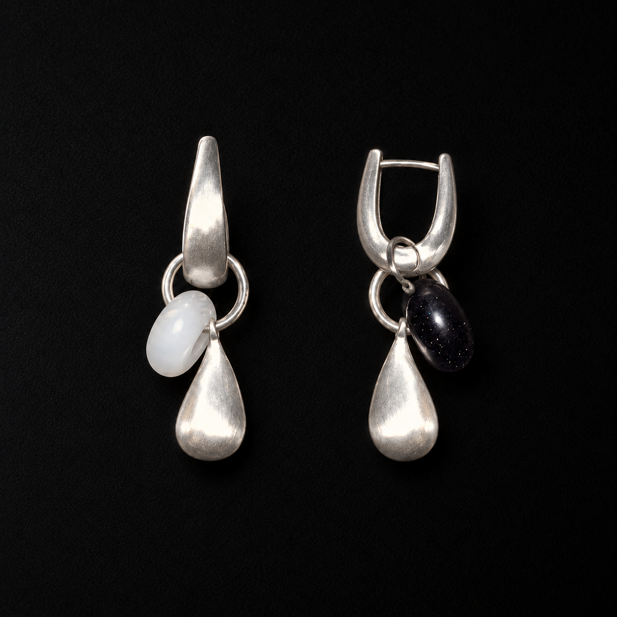 Dew Teardrop Charm Hoop Earrings by Lil Cacti, product view 4